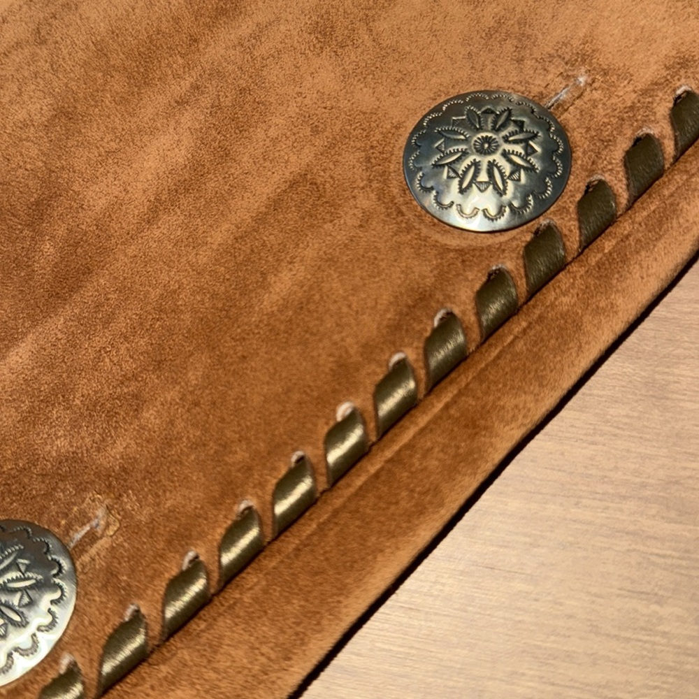 Vintage Char Santa Fe suede Leather Button Skirt - Picture 8 of 11